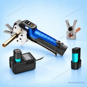 متعلقات پرچ کن شارژی ولیو مدل VET-19LI شامل دستگاه، باتری، شارژر و فک پرچ